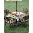 thumbnail image 4 of Outdoor Tablecloth with Umbrella Hole for Patio/Picnic/Party/Camping, Sunflower Truck Waterproof Table Cloth Square Cover Washable, Elegant Yellow Floral Summer Botanical Wooden (60"x 60"), 4 of 8