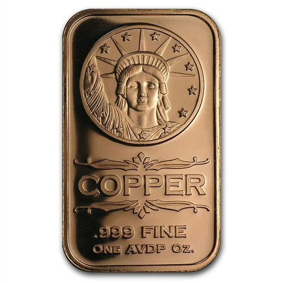 1 oz Copper Bar - Liberty Head
