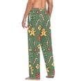 thumbnail image 3 of FORMRS Mens Pajama Pants with Pockets Sleepwear Lounge Bottoms Sizes S-2XL, Yellow Christmas Gingerbread, 3 of 7