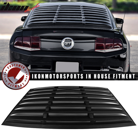 Abs Rear Window Louver - Fits 05-14 Ford Mustang GT V6 V8 Window Louver Rear Cover Matte Black ABS