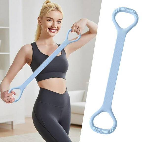Fitness & Yoga Resistance Band 15 LB Silicone Exercise Band With Handles for Home Workouts and Strength Training