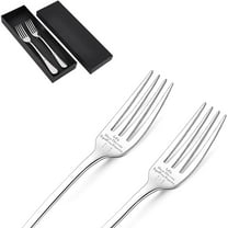 2Pcs Let's Have Dinner Together Forever Engraved Fork with Gift Box Stainless Steel Table Forks DIY