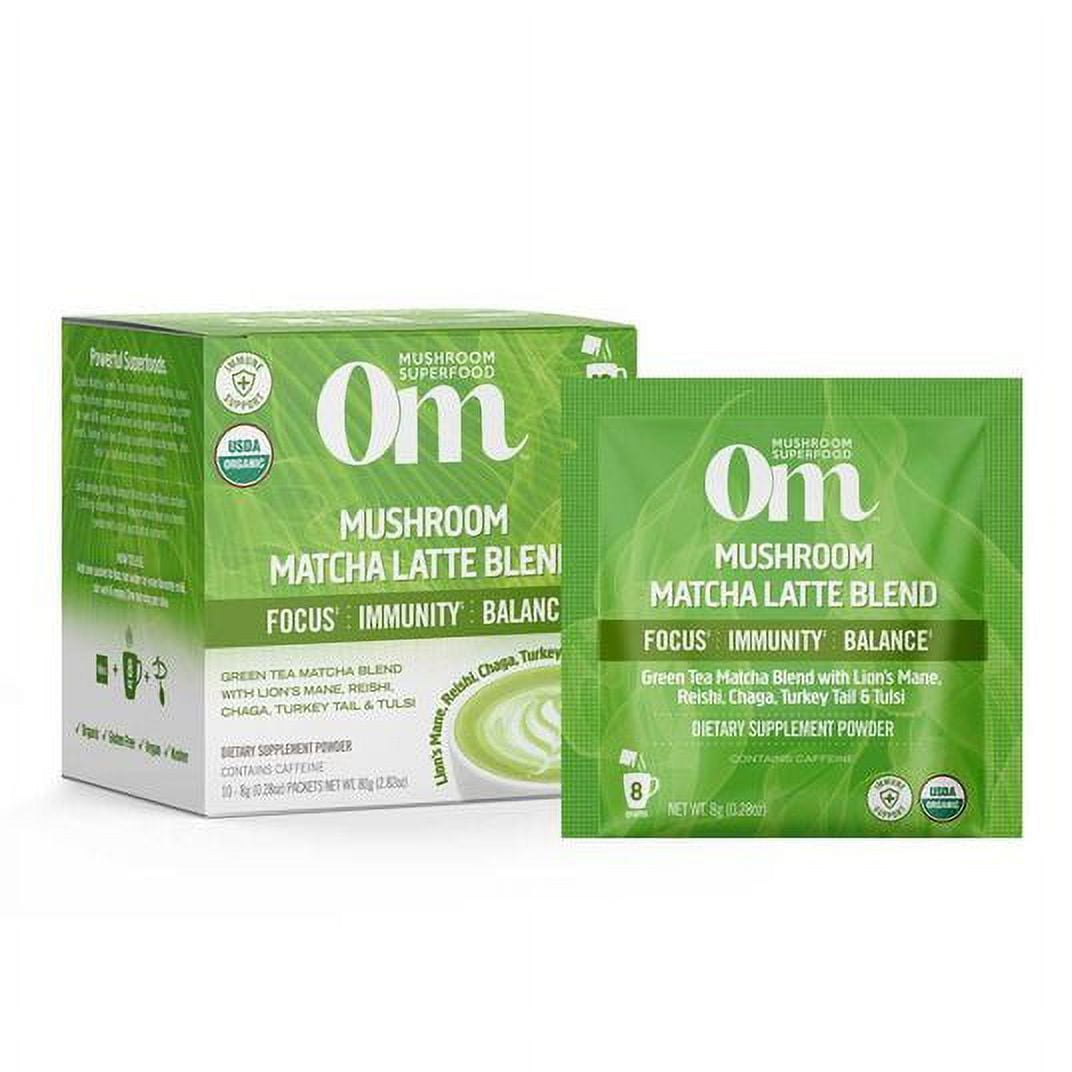 OM Mushroom Superfood Mushroom Matcha Latte Blend, Drink Mix, Organic-6 x 8.47 oz
