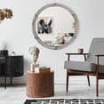 thumbnail image 5 of HOMCOM 30.75" Wood Wall Mirror, Round Mirror for Wall in Living Room, Bedroom, Natural Wood Color, 5 of 8