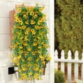 thumbnail image 2 of 1 Pack Artificial Hanging Plants, 29.5 Inch UV Resistant Fake Vines with Eucalyptus & Violet Flowers for Outdoor Indoor, Plastic Hanging Greenery for Patio, Porch, Garden Decor, 2 of 9