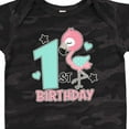 thumbnail image 4 of Inktastic 1st Birthday with Flamingo Stars and Hearts Girls Baby Bodysuit, 4 of 5