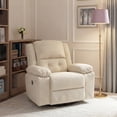 thumbnail image 2 of FlexiSpot Swivel Recliner Chair with Heat & Massage, 3-Position Adjustable Backrest, Soft Woven Fabric Nursery Glider with 360° Swivel, Wide Armrests, Large Side Pockets & 300 lbs Support,Beige, 2 of 9