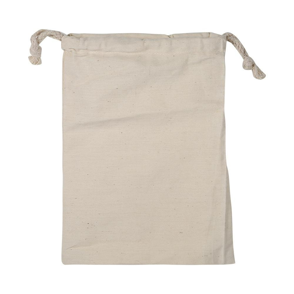 Tebru Cotton Storage Bags, Household Plain Cotton Drawstring Storage ...