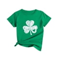 thumbnail image 3 of DxhmoneyHX Womens Green Tops T-Shirt Clover Blessed Graphic Tees Short Sleeve Crewneck Mama Tops, 3 of 5