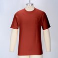 thumbnail image 5 of Cotton T-Shirts Short Sleeve Basic Tees Mens Crew Neck Casual Summer Tops with Chest Pocket Soft Plain Tshirts (L, Wine), 5 of 7