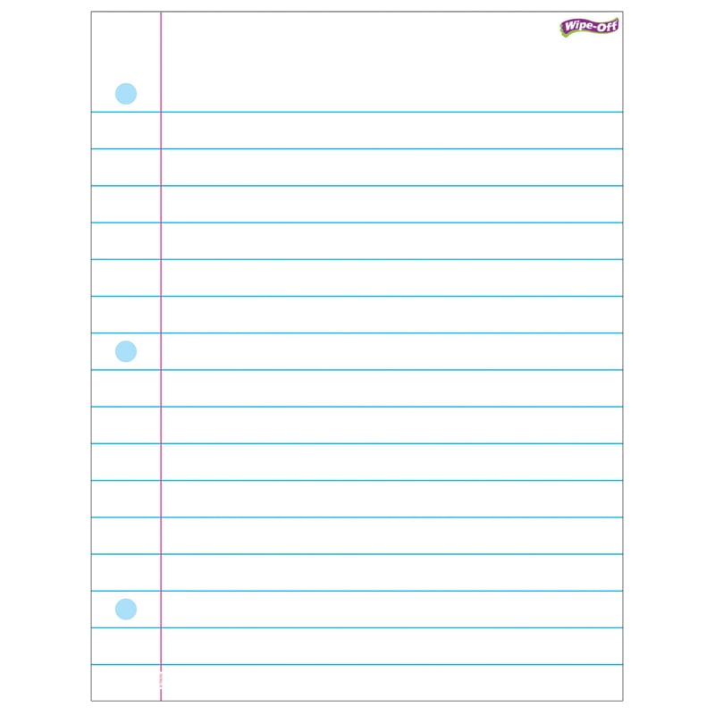 trend enterprises t 27308bn 17 x 22 in notebook paper wipe off chart 6 each walmart com