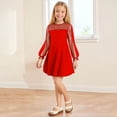 thumbnail image 6 of bbymog Girls Black Dress Long Sleeve A-Line Mesh Dresses Party Dance Graduation Dress for Girls Teen Girl Clothes Red B 15 Years, 6 of 6