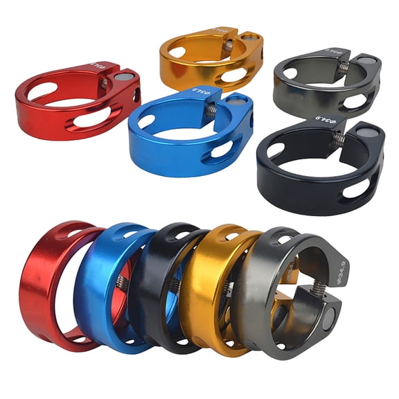 WRISTBIQUE Bike Seatpost Clamp in Red Aluminum Alloy with Matte Finish and Secure Retaining Bolt