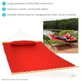 thumbnail image 3 of Sunnydaze 2-Person Quilted Polyester Spreader Bar Hammock with Pillow, 440 lb Capacity - Red, 3 of 8
