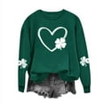 thumbnail image 2 of Bowake Sweat à Capuche Femme St Patrick'S Day Imprimé Col Rond Sweat-Shirt à Manches Longues Casual Ample Confortable Pull-Over Tops, 2 of 3