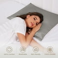 thumbnail image 5 of THXSILK Silk Pillowcase, 19 Momme Zippered Silk Pillowcase with Cotton Underside, 100% Pure Mulberry Silk Pillowcase, 1Pcs, King Size(20"x36"), Gray, 5 of 6