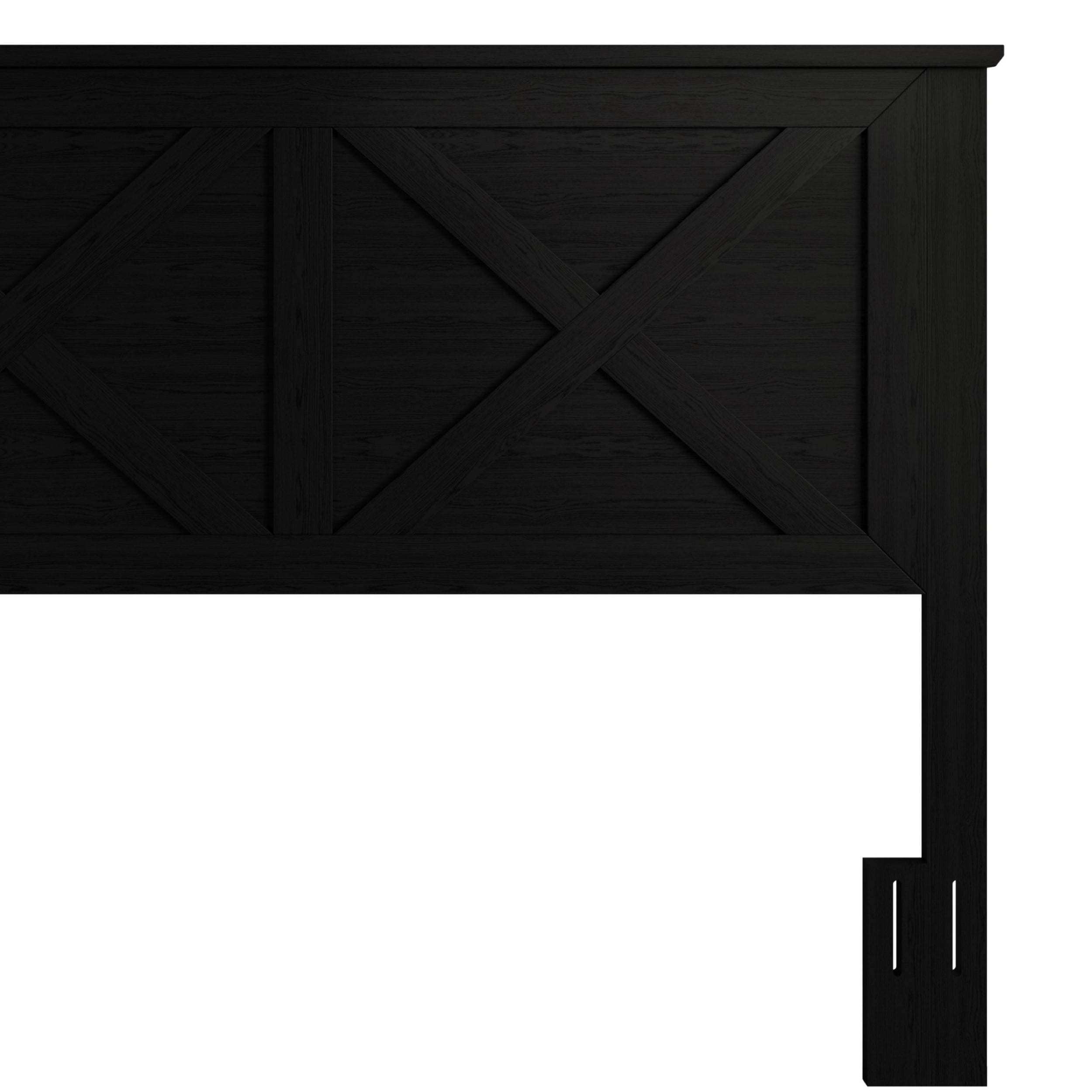 Home Design Raleigh Full/Queen Wood Headboard, Black