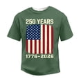 thumbnail image 4 of 250 Anniversary Usa Shirt Men Independence Day Patriotic Shirts Graphic Crew Neck Usa Flag Tees Short Sleeve Loose American Flag T Shirts Army Green L, 4 of 4