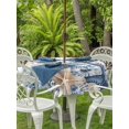 thumbnail image 3 of Outdoor Tablecloth with Umbrella Hole for Patio/Picnic/Party/Camping, Blue Starfish Coastal Waterproof Table Cloth Round Cover Washable, Eucalyptus Summer Nautical Shell Ocean (Dia 54"), 3 of 8
