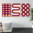 thumbnail image 2 of PixonSign Framed Wall Art Print Set Abstract Mid-Century Red & Blue Ring Variety Geometric Shapes Illustrations Modern Art Chic Colorful Warm Boho Decor for Living Room, Bedroom - 24"x36"x3 White, 2 of 5