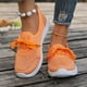 thumbnail image 5 of Zapatillas planas transpirables de malla tejida para mujer, zapatos casuales antideslizantes de moda para caminar, mocasines cómodos de suela suave sin cordones, zapatillas de tenis, 5 of 6