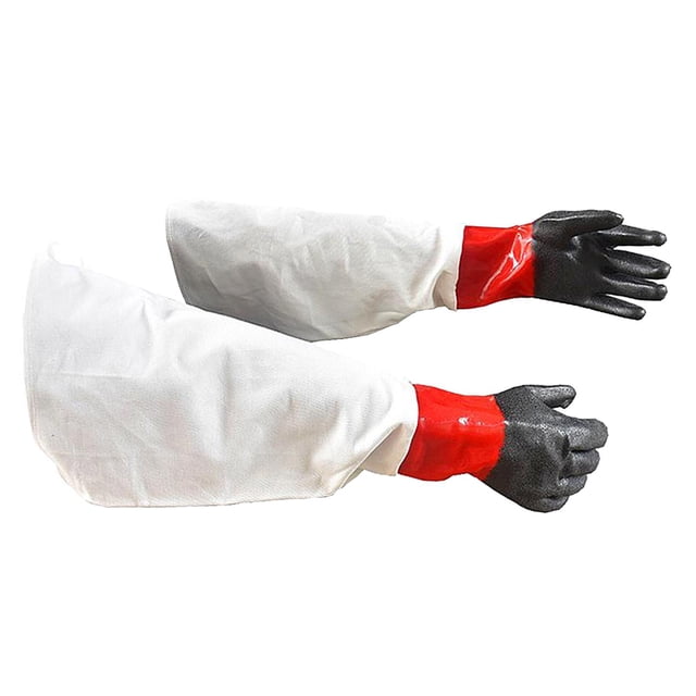Guantes de Chorro de Arena de Goma de 25 Pulgada Forro de Resistente a Productos Químico Piezas de Gabinete de Limpieza de Trabajo, Guante Macarena manga de arenado