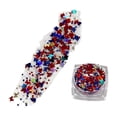 thumbnail image 1 of Bâton Pailleté du 4 Juillet, Paillettes Rouges Blanches et Bleues pour le Visage, Bâtons Pailletés pour les Cheveux, Paillettes Étoile de la Fête de l'Indépendance, Décalcomanies d'Ongles à Sequins du 4 Juillet Confettis Mixtes pour Femmes Filles Décoration d'Ongles pour le Corps (g), 1 of 8