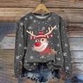 thumbnail image 2 of Futezty Christmas Hoodless Sweatshirt Deer Print Crewneck Fit Pullover Tops Long Sleeve Fashion Loose Blouse Casual, 2 of 4