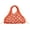 Orange, variant on Women Cotton Rope Top-handle Bag Summer Beach Handwoven Handbag Cotton Crochet Fishing Net Handbag Casual Bag Pouch Purse