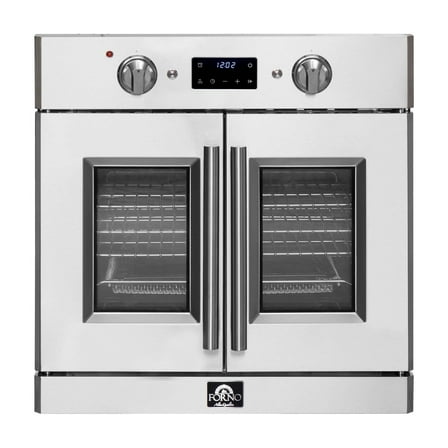 Forno Gallico 30-Inch Electric French Door Wall Oven, Stainless Steel, True Convection, Air Fry, Self-Cleaning
