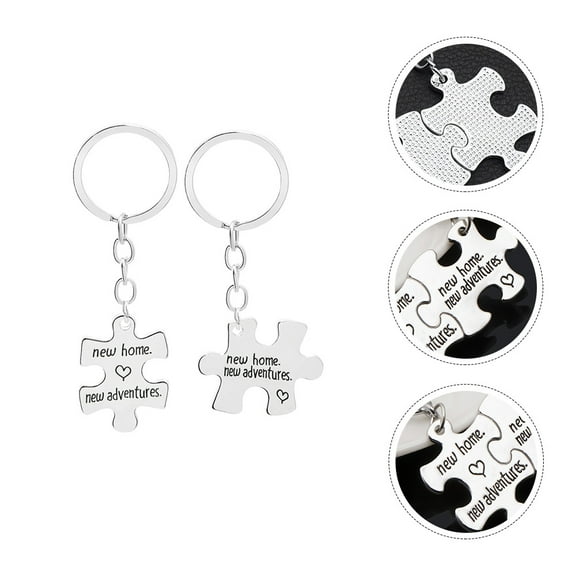GETAJGHSD Valentine's Day Keychain 2Pcs Love Couple Keyring Splice Kinds of People