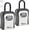 Grey,Grey, variant on Key Lock Box, Waterproof 4 Digits Combination Lockbox with Removable Shackle, Wall Mount Resettable Key Hider, Upgraded Large Password Boxes for Car House Office Apartment Keys-Grey