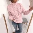 thumbnail image 3 of Suéter de estilo europeo y americano para mujer, suéter holgado de temperamento, suéter de color sólido con cuello alto y giro a la moda, 3 of 6