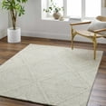 thumbnail image 6 of Hauteloom Alick Boho Diamond Hand Tufted Wool Natural Fiber Soft Area Rug - Traditional Trellis Carpet for Living Room, Bedroom, Dining Room - Cream, Sage - 5' x 7'6" (5x7 Area Rug), 6 of 7