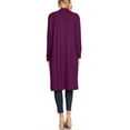 thumbnail image 3 of Women's Casual Loose Fit Side Pockets Solid Soft Lightweight Long Cardigan, 3 of 4