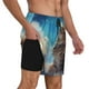 thumbnail image 2 of Balery Blue Sky Winged Cat Bañador para hombre, shorts de playa de secado rápido con entrepierna y forro de compresión-Small, 2 of 6