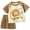 A01-ZA Brown, variant on CAICJ98 Toddler Baby Boy Summer Clothes Short Sleeve Tops Elastic Drawstring Plaid Shorts Two Piece Dinosaur Print Outfit Set (Blue,3-4 Years)
