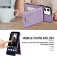 thumbnail image 4 of Case for Apple iPhone 12, Premium PU Leather with Credit Card Holder Wallet Cover Stand RFID Blocking Cell Accessories for iPhone 12 6.1 inch Cases for Men Women - Purple, 4 of 6