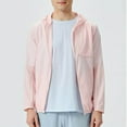 thumbnail image 2 of Wrtxtat Sun Protection Jacket for Men UPF50+ Lightweight Long Sleeve Zip-Up Hoodie with Pockets Fall Spring Summer Cooling Climbing Hiking Shacket Pink XXXL, 2 of 6