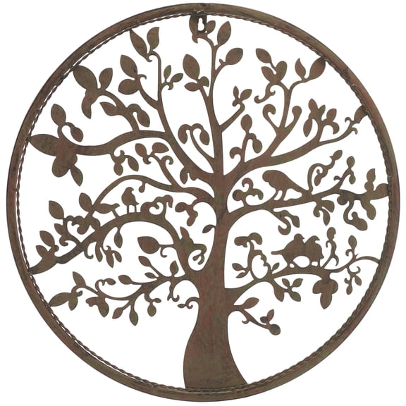 SAFAVIEH Tree of Life 20 in. Round Wall Art, Antique Blue