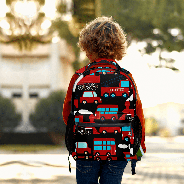 Truck Print Kids Backpacks Casual Notebooks Daypack for Student 3th 4th 5th Grade Kids Walmart