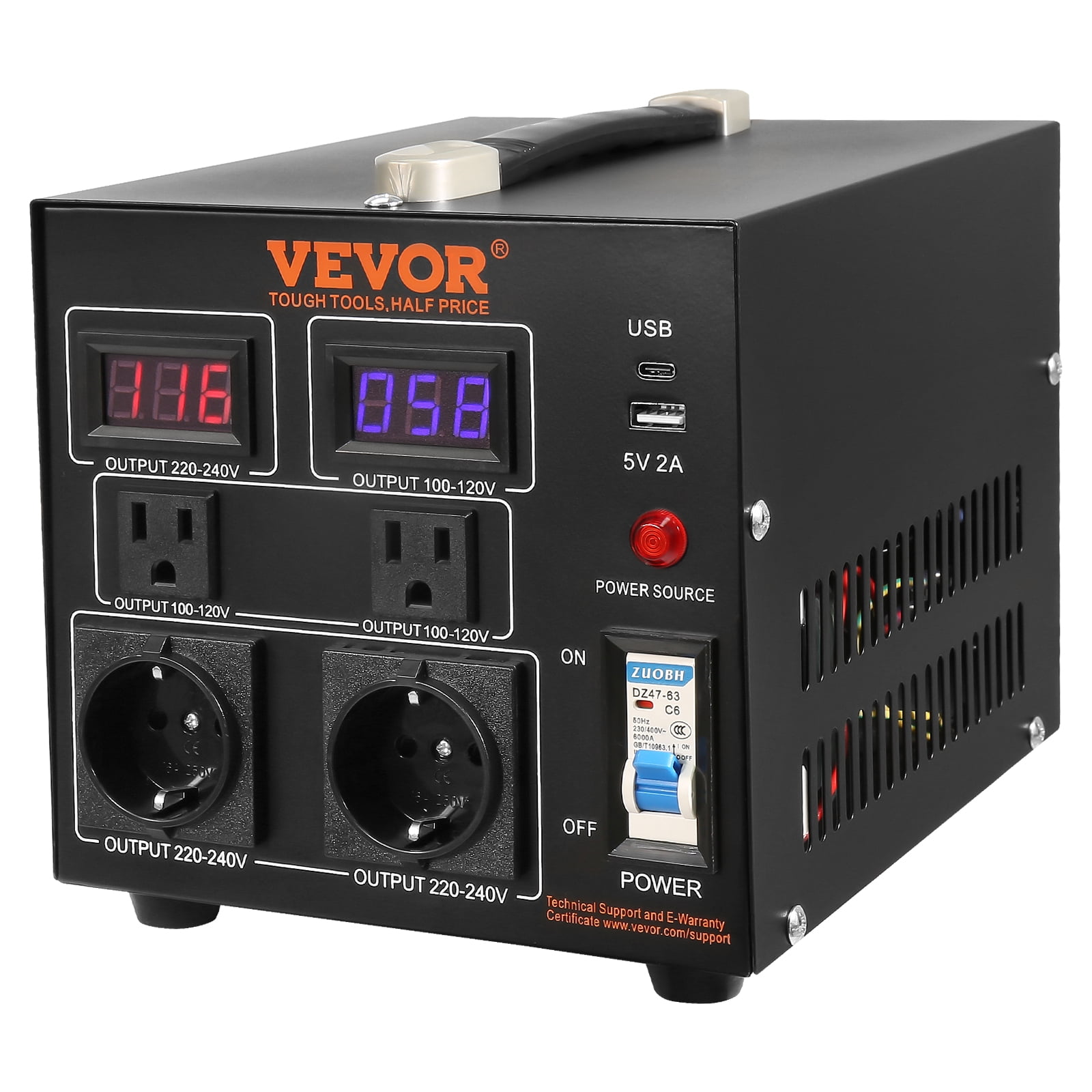 BENTISM 1000W 2 LED Voltage Converter Transformer Step Up/Down 220V-110V /110V-220V