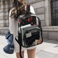 thumbnail image 6 of Large Clear PVC Backpack Heavy Duty See Through Backpack for Adults Work Travel, Leopard Star Cherry Printed 12L, 6 of 8