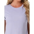 thumbnail image 5 of DARING DIVA Ribbed Knit Pajama Set Soft Short Sleeve Top M Purple, 5 of 7
