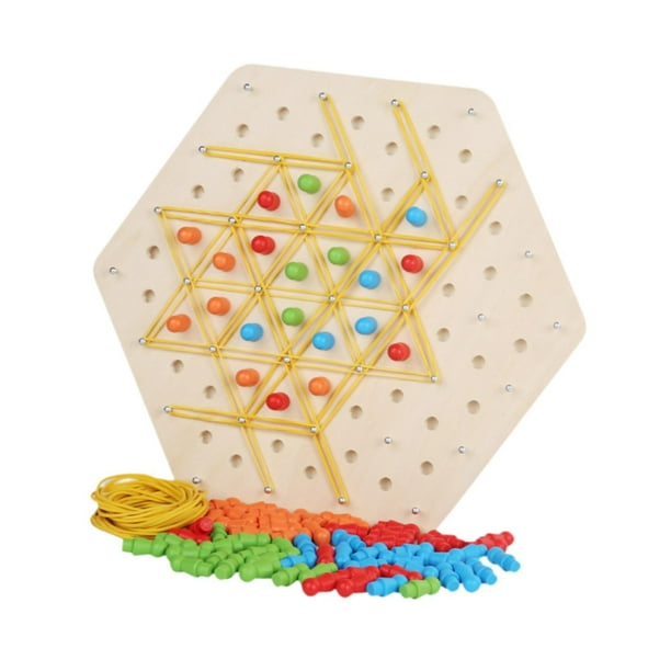 Juego de mesa triangular, juego de rompecabezas de ajedrez con cadena, juego de mesa de estrategia de coordinación ocular manual, juguete Montessori