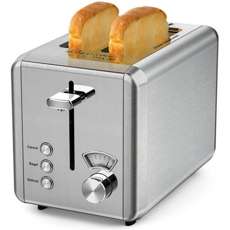 

Restored Whall Toasters 2 Slice Stainless Steel Bagel Toaster 6 Bread Shade Settings Bagel/Defrost/Cancel Function 1.5in Wide Slots (850W) (Refurbished)