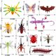 thumbnail image 5 of Set de figuras de insectos de plástico, 100 unidades, para niños mayores de 3 años, 5 of 8