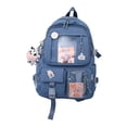 thumbnail image 4 of Mochila para mujer, bolsas para libros de viaje, mochila ligera a la moda, mochila escolar para niñas, niños, adolescentes, estudiantes de primaria, , azul, 4 of 8