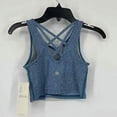 thumbnail image 3 of Zella Girl Kids Cross Back Ruched Lola Soft Bra Tank Blue Coronet Sze XS 5/6 NWT, 3 of 5