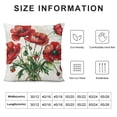 thumbnail image 6 of Acheng Summer Red Poppy Throw Pillow Covers Pillowcases Set of 2 Flower Watercolor Decorative Square Pillow Case Cushion Covers for Home Sofa Couch Outdoor Bed Pillow Protectors White, 6 of 6